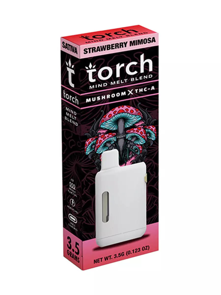 Magic Mushrooms Strawberry Mimosa Torch Mind Melt Mushroom x THC-A Blend Vape 3.5G