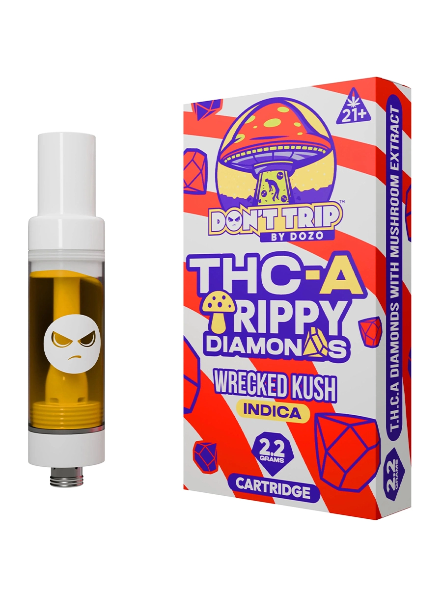 Magic Mushrooms Wrecked Kush Don’t Trip by Dozo THC-A Trippy Diamonds Cartridge 2.2G