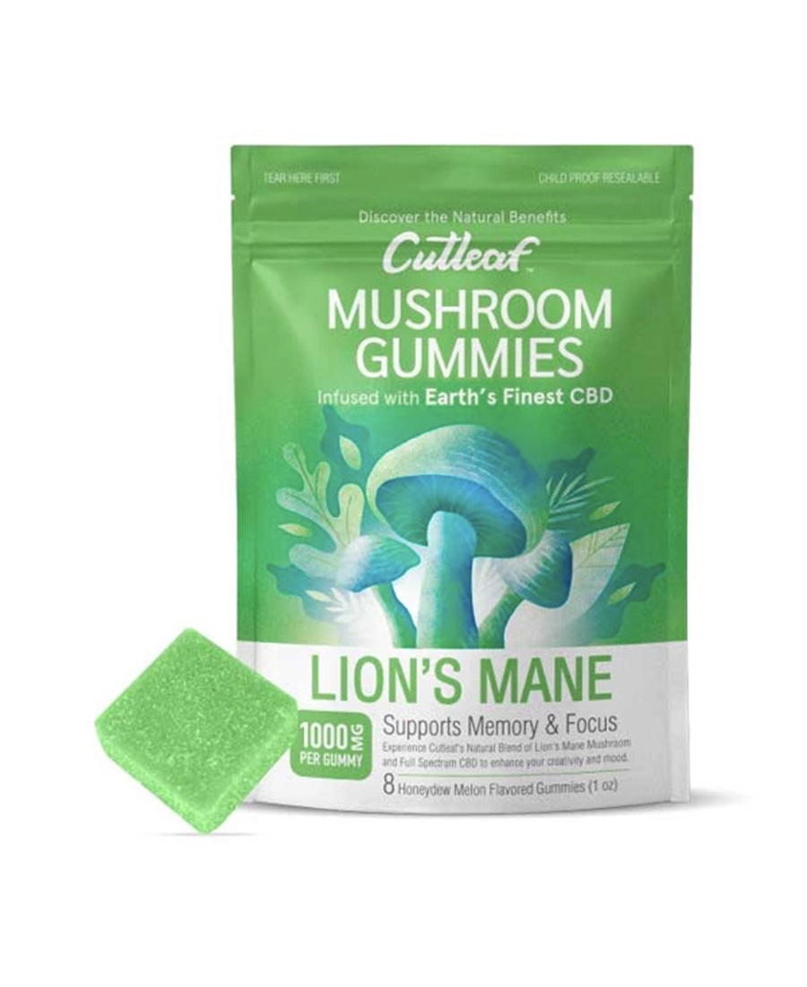 Magic Mushrooms Lion’s Mane Honeydew Melon Cutleaf Mushroom CBD Gummies 1000mg
