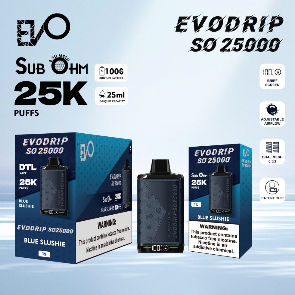 BLUE BLUE SLUSHIE EVODRIP SO25000 DISPOSABLE ( 5-PACK)